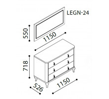 Зеркало для туалетного столика Легенда (Legenda) LEGN-24