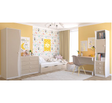 Одностворчатый детский шкаф для одежды со штангой Комби МН-211-15 капучино Одностворчатый детский шкаф для одежды со штангой Комби МН-211-15 капучино