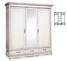 Шкаф для одежды Оскар ММ-216-01/03 (белая эмаль+пт)